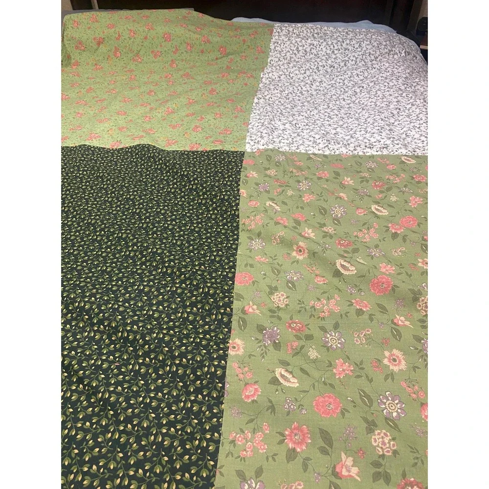 Pink And Green Squares Quilt 60x 79 In